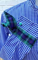 Gingham Ribbon French Cuff Button Down