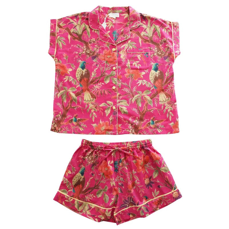 Pink Bird Cotton Pajamas